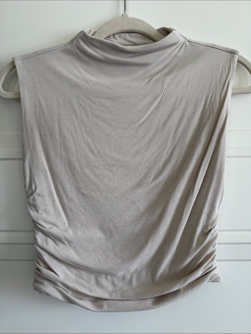 OGL Sleeveless Mock Neck Tank in Light Cream